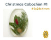 Christmas Cabochons, 45x28mm, Handmade with Real Dried Flowers - The Argus Collection