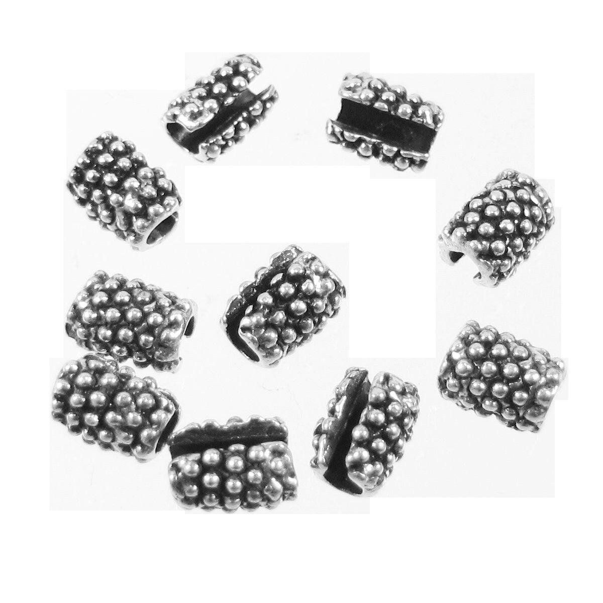 Small Dots Crimp Beads for Round Leather or Cord in 2 Sizes - The Argus Collection