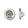 Bird in a Tree Button, Small or Large, 5 Finishes - The Argus Collection