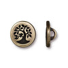 Bird in a Tree Button, Small or Large, 5 Finishes - The Argus Collection