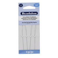 COLLAPSIBLE Eye Needles, 6.4mm (2.5"), by Beadalon, 4 Pack or 10 Pack, Extra Fine, Fine, Medium, Heavy or Big Eye 2 Pack - ArgusCollection