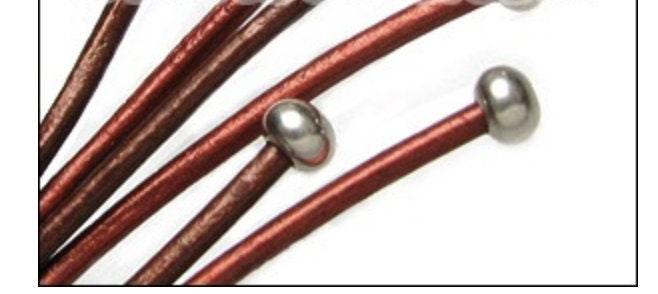 Round Ball End Caps for Leather or Cord, Fits 1.5 & 2mm Round Cord, in 3 Finishes - The Argus Collection