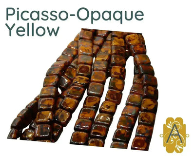 CzechMate Tile Beads, 6mm, Picasso Collection - The Argus Collection