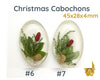 Christmas Cabochons, 45x28mm, Handmade with Real Dried Flowers - The Argus Collection