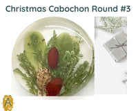 Christmas Cabochons, 23mm, Handmade with Real Dried Flowers - The Argus Collection