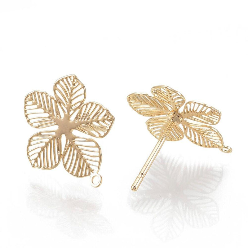 Lacey, Earring Posts or Studs, 18K Gold or Real Platinum Plated - The Argus Collection