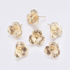 FLOWER UP! Fancy 18K Gold Plated Earring Studs, 1 Pair, for Half Drilled Beads, with Rear Loop - The Argus Collection