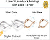 Loire 3, Leverback Earrings, 2 Pr, with Loop & Cutout, 2 Finishes - The Argus Collection