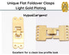 Flat Foldover Clasps, 2 or 5 Strand, Light Gold Plating, 1 or 2 Sets - The Argus Collection