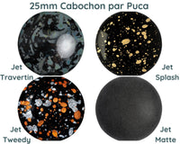 Cabochons par Puca, 25mm, Jet II Collection - The Argus Collection