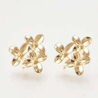 Dogwood, Earring Posts or Studs, 18K Gold Plate, 2 Pair - The Argus Collection