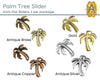 Palm Tree Sliders, 5mm, Flat Leather or Cork, 4 Stunning Finishes - The Argus Collection