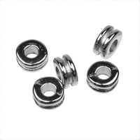 Washer or Spacer Beads for 2.5mm Leather, Single or Double in Antique Silver - The Argus Collection