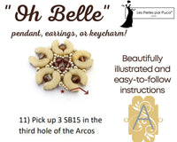 Oh Belle Pendant, Earrings, or Key Charm Pattern par Puca - The Argus Collection