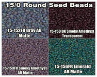 15/0 Miyuki Round Seed Beads 8.2g 15-0152FR, 15-0153, 15-0153FR, 15-0156FR - The Argus Collection
