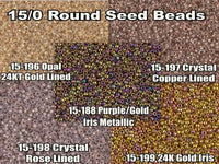 15/0 Miyuki Round Seed Beads 8.2g 15-0188, 15-0196, 15-0197, 15-0198, 15-0199 - The Argus Collection