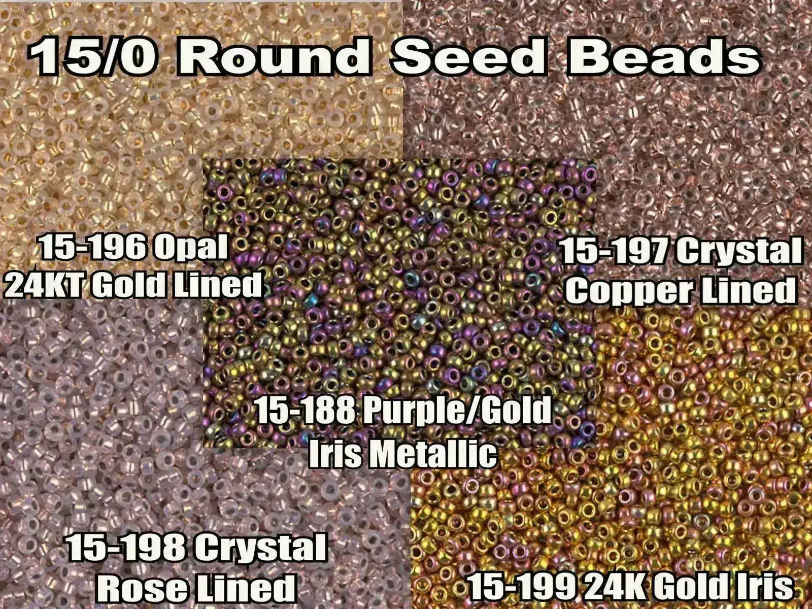 15/0 Miyuki Round Seed Beads 8.2g 15-0188, 15-0196, 15-0197, 15-0198, 15-0199 - The Argus Collection