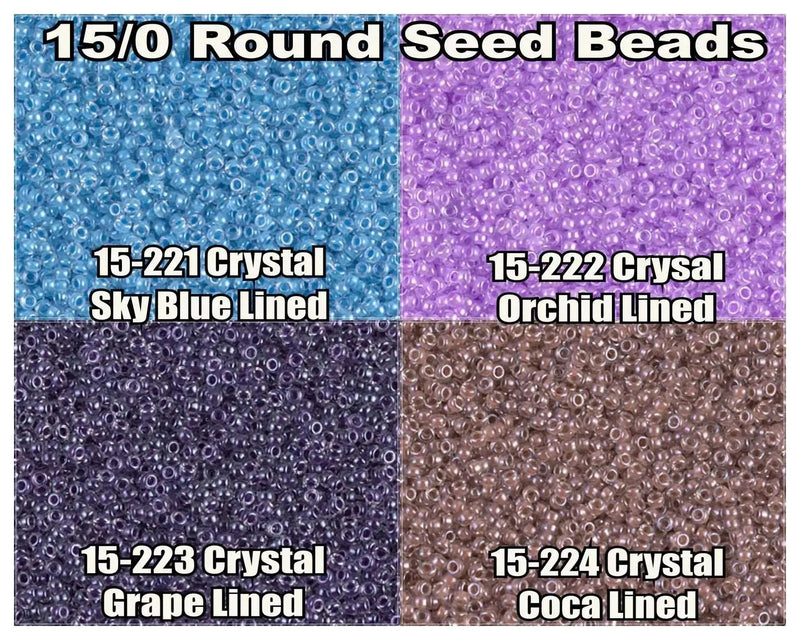 15/0 Miyuki Round Seed Beads 8.2g 15-0221, 15-0222, 15-0223, 15-0224 - The Argus Collection