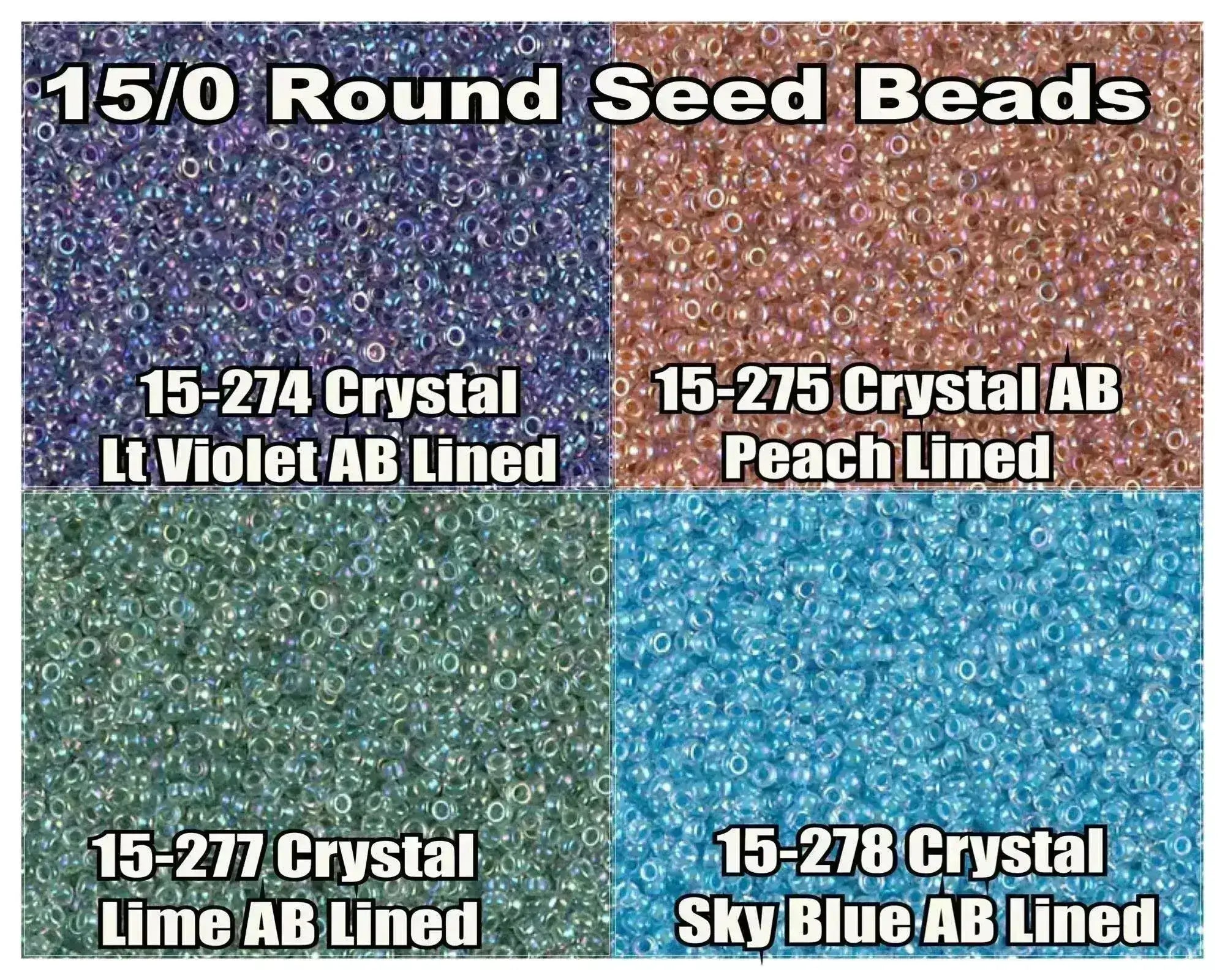 15/0 Miyuki Round Seed Beads 8.2g 15-0274, 15-275, 15-0277, 15-0278 - The Argus Collection