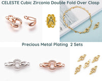 Celeste, 1-Strand Foldover Clasp, Cubic Zirconia, Precious Metal Plating - The Argus Collection