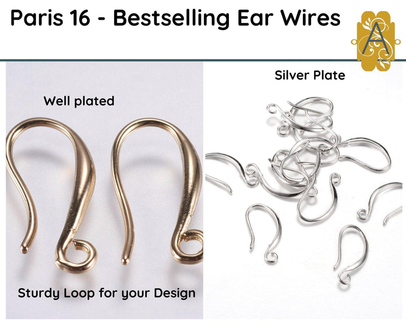 Paris 16, Ear Wires, Medium Length, 2 Pair - The Argus Collection