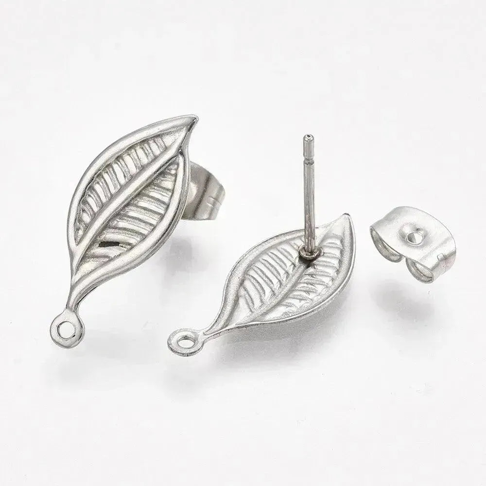 Monaco 7, 304 Stainless Steel, Fancy Earring Studs, with Loop and Ear Nut, 4 Pcs. - The Argus Collection