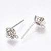 Tiny Flower, Fancy Earring Studs or Posts, Real Platinum Plating, Hypoallergenic, 2 Pair - The Argus Collection