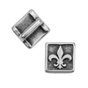 Fleur de Lis Sliders for Leather or Cork, 5mm in Antique Silver - The Argus Collection