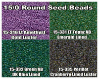 15/0 Miyuki Round Seed Beads 8.2g 15-0316, 15-0331, 15-0332, 15-0335 - The Argus Collection