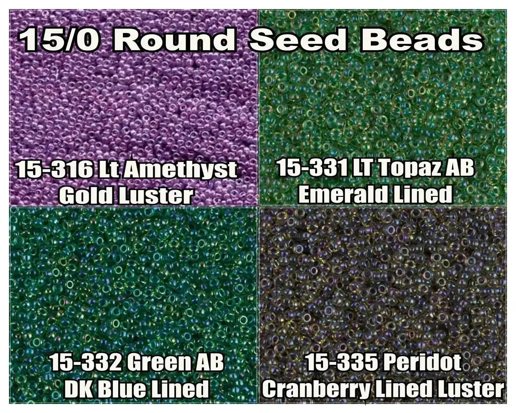 15/0 Miyuki Round Seed Beads 8.2g 15-0316, 15-0331, 15-0332, 15-0335 - The Argus Collection