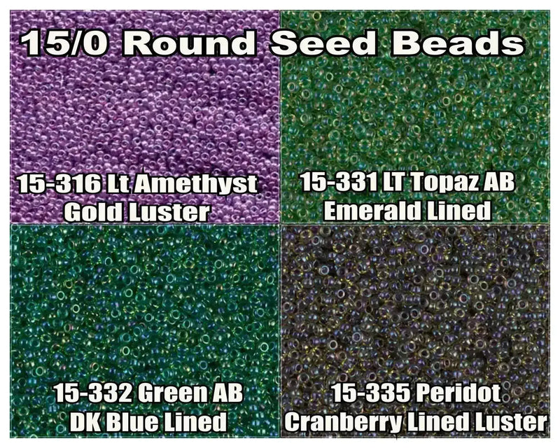 15/0 Miyuki Round Seed Beads 8.2g 15-0316, 15-0331, 15-0332, 15-0335 - The Argus Collection
