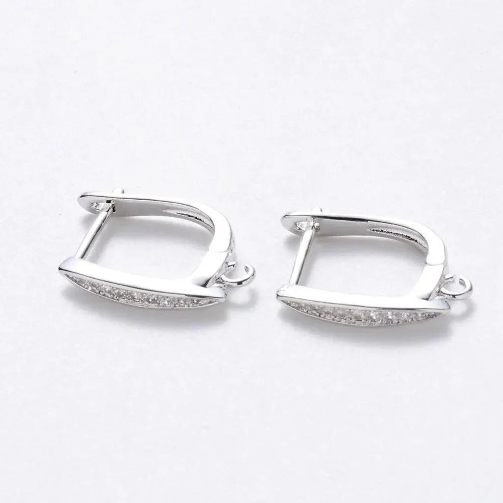 Loire 2, Cubic Zirconia Leverback Earrings, Real Platinum or 18K Gold Plate - The Argus Collection