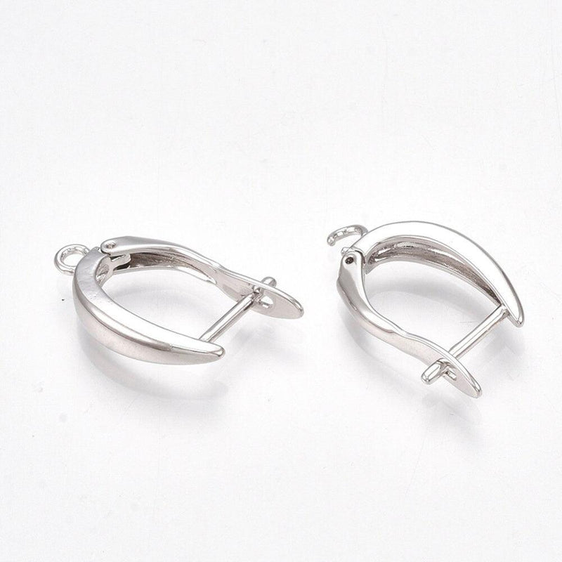 Loire 1, Leverback Earrings with Loop, in Real Platinum or 18K Gold Plate - The Argus Collection