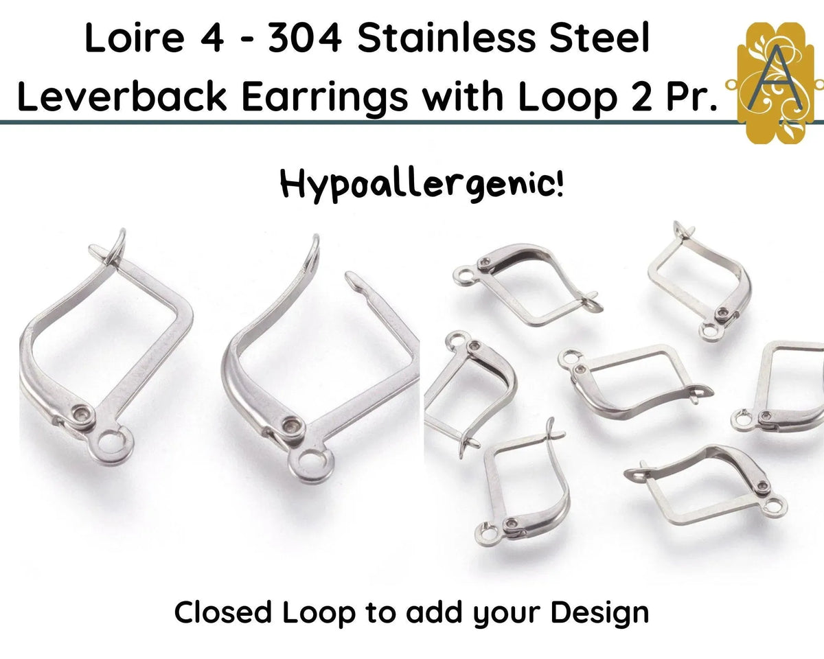 Loire 4, Closed Loop Leverback, 304 Stainless Steel, 2 Pair - The Argus Collection