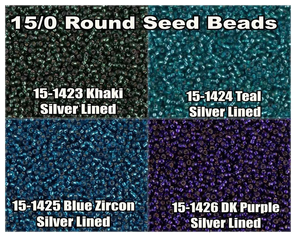 15/0 Miyuki Round Seed Beads 8.2g 15-1423, 15-1424, 15-1425, 15-1426 - The Argus Collection