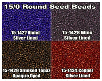 15/0 Miyuki Round Seed Beads 8.2g 15-1427, 15-1428 15-1429, 15-1434 - The Argus Collection