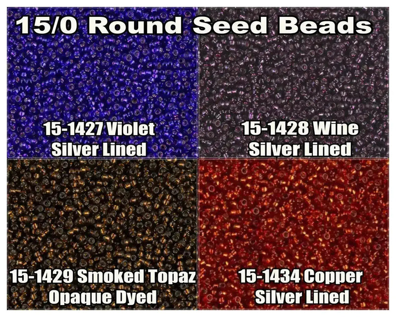 15/0 Miyuki Round Seed Beads 8.2g 15-1427, 15-1428 15-1429, 15-1434 - The Argus Collection