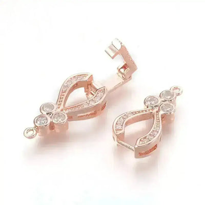 ELA BHATT, Stunning Cubic Zirconia 1 Strand Clasp, Rose Gold, Silver and Gold Plate over Eco Friendly Brass - The Argus Collection