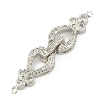 ELA BHATT, Stunning Cubic Zirconia 1 Strand Clasp, Rose Gold, Silver and Gold Plate over Eco Friendly Brass - The Argus Collection