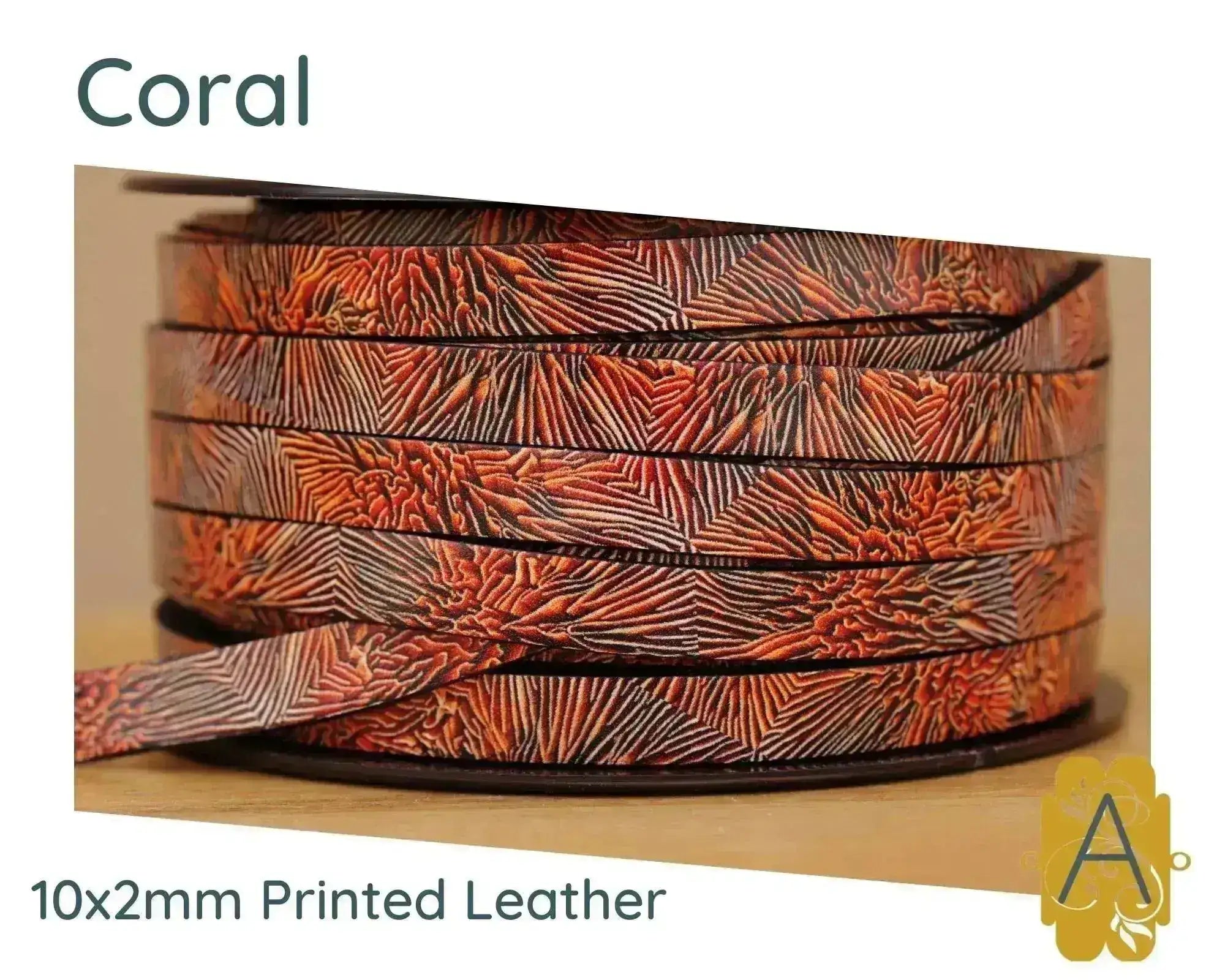 Beautifully Printed Flat Leather, 5mm or 10mm, 4 Prints - The Argus Collection