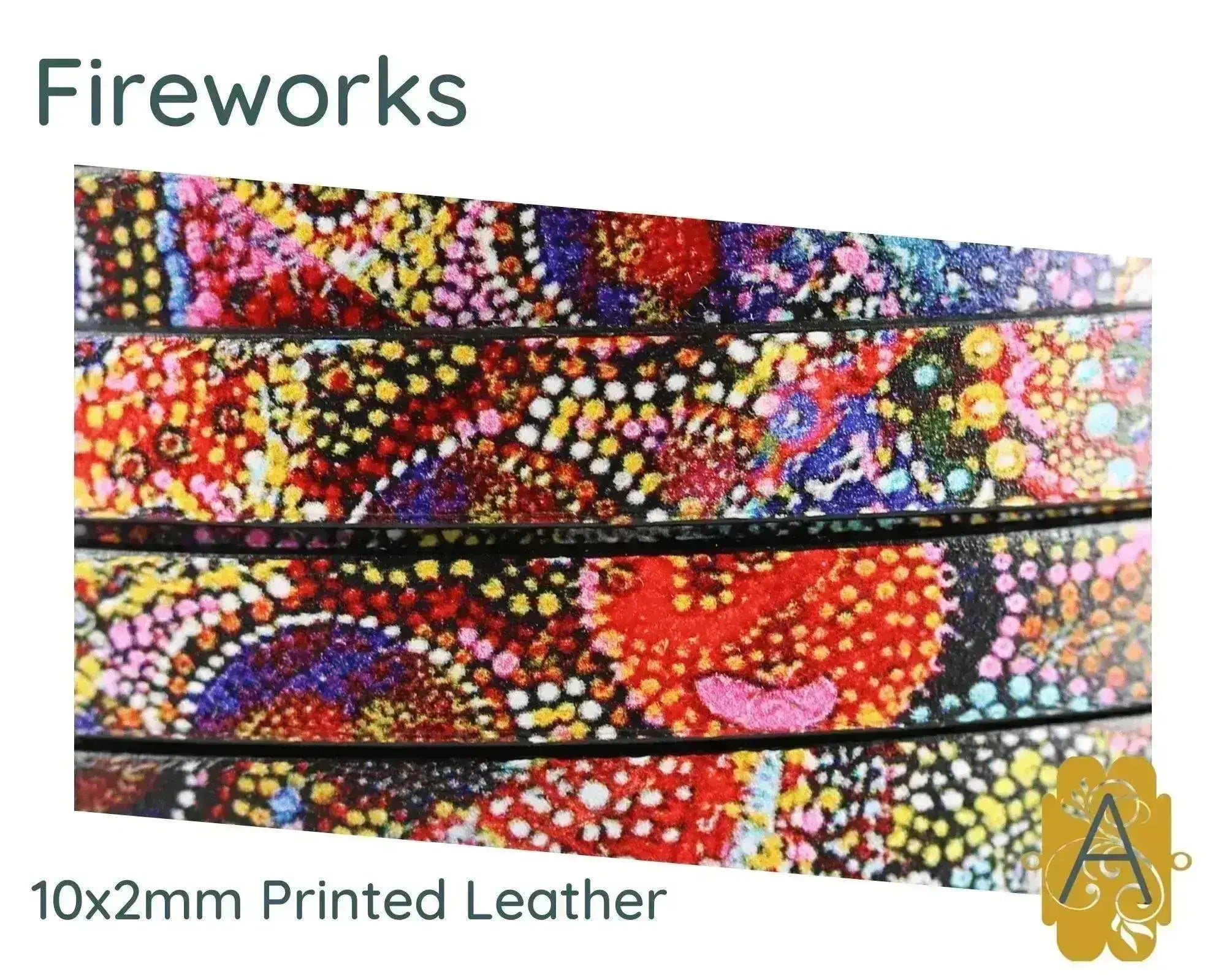 Beautifully Printed Flat Leather, 5mm or 10mm, 4 Prints - The Argus Collection