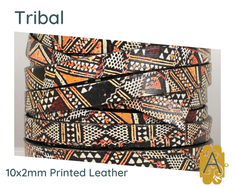 Beautifully Printed Flat Leather, 5mm or 10mm, 4 Prints - The Argus Collection