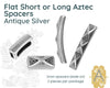 Flat Aztec Spacer Bars, 2 Sizes in Antique Silver - The Argus Collection