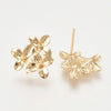 Dogwood, Earring Posts or Studs, 18K Gold Plate, 2 Pair - The Argus Collection