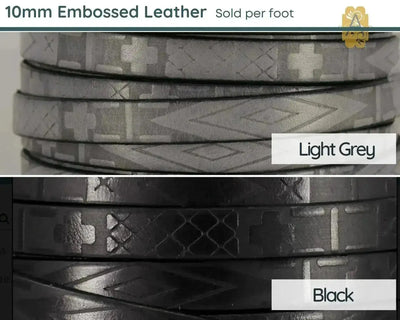 Flat Euro Leather - Southwestern Design, 10mm, in 8 Colors - The Argus Collection