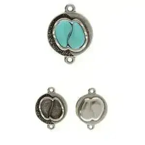 Driopida, Cymbal Paisley Bead Glue-In Connectors, 2 Pcs. 4 Finishes - The Argus Collection