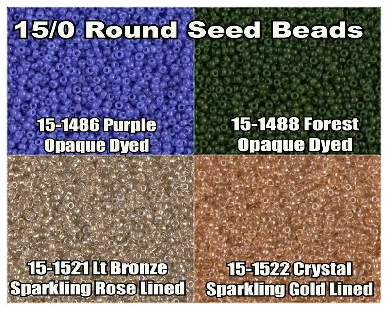 15/0 Miyuki Round Seed Beads 8.2g 15-1486, 15-1488, 15-1521, 15-1522 - The Argus Collection