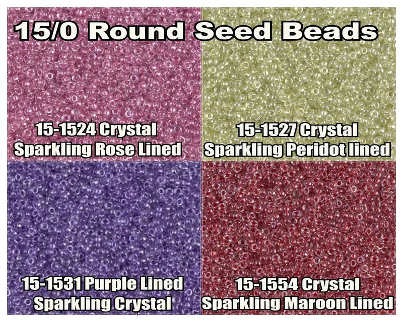 15/0 Miyuki Round Seed Beads 8.2g 15-1524, 15-1517, 15-1531, 15-1554 - The Argus Collection