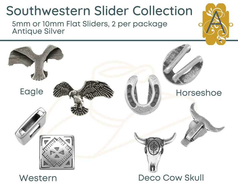 Assorted Southwestern Sliders for Leather or Cord, 5mm or 10mm - The Argus Collection