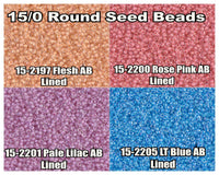 15/0 Miyuki Round Seed Beads 8.2g 15-2197, 15-2200, 15-2201, 15-2205 - The Argus Collection